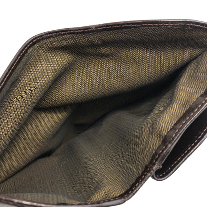 FENDI Zucca Jacquard Leather Folded Wallet Brown Vintage 3jbzkz
