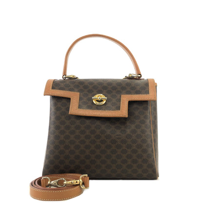 CELINE Macadam Toggle Clasp Two-way Handbag Shoulder bag Brown Vintage 5nzi84