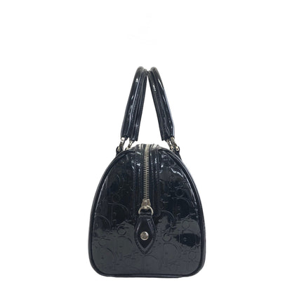 Christian Dior Trotter Patent Leather Handbag Boston bag Black Vintage ckzjdp