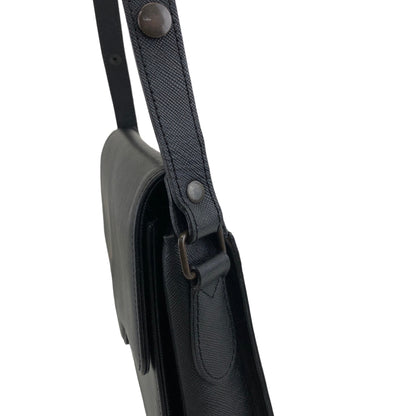 Yves Saint Laurent YSL Logo Leather Shoulder bag Black Vintage 4jenk5