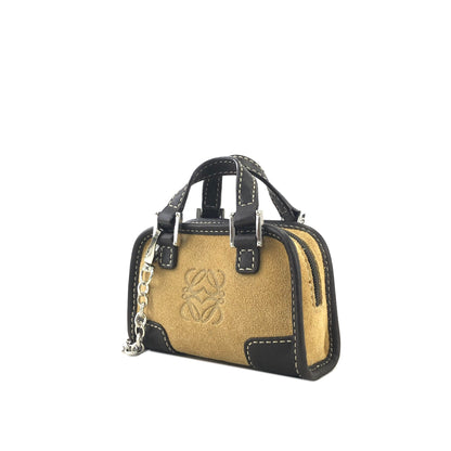 LOEWE Anagram  Suede Leather Handbag Shoulder bag Micro bag Beige Brown Vintage yt3sby