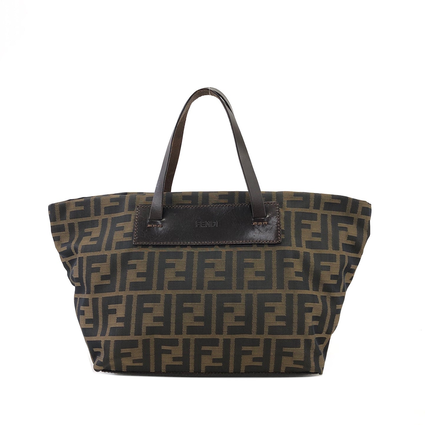 FENDI Zucca Jacquard Handbag Brown Vintage iche7s