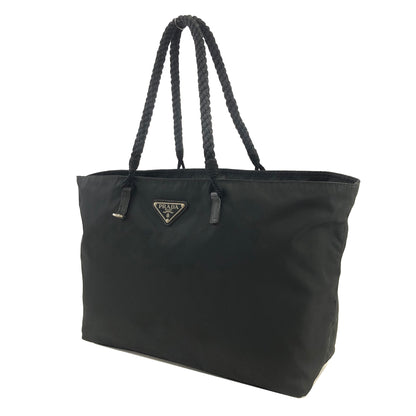 PRADA Triangle Logo Rope Handle Nylon Totebag Black Vintage dkh87x