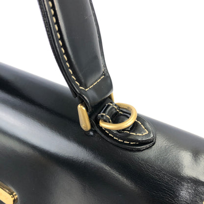 BURBERRY Logo Motif Leather Two-way Top Handle Handbag Shoulder bag Black Vintage mxbnib