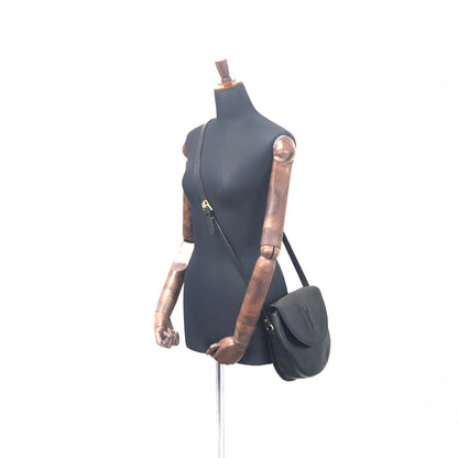 Yves Saint Laurent YSL Logo Leather Crossbody Shoulder bag Black Vintage 6bbpkn