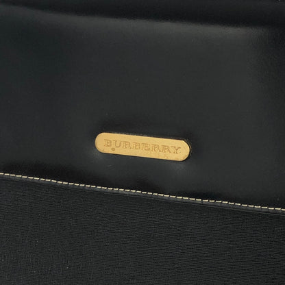 BURBERRY Logo Motif Leather Two-way Top Handle Handbag Shoulder bag Black Vintage mxbnib