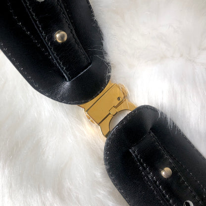 CELINE Triomphe Belt Black Vintage fvi2pj