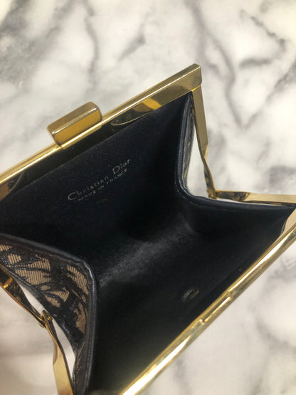 Christian Dior Trotter 提花零錢包 海軍藍 復古款 tbxz6b 