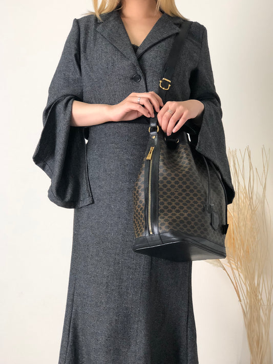 Céline Vintage - Macadam Shoulder Bag - Black Brown - Leather Handbag -  Luxury High Quality - Avvenice