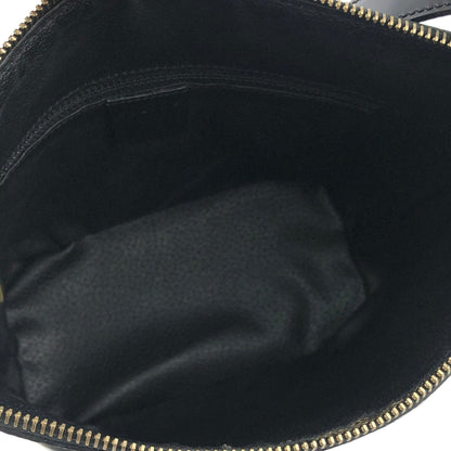 CELINE Macadam Logo embossed Shoulder bag Black Vintage Old CELINE 8z35zh