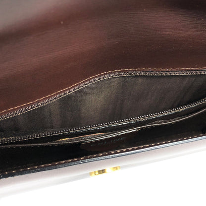 CELINE Emblem Blason Chain Pochette Mini Bag Shoulder Bag Brown OldCeline vintage pe48yt