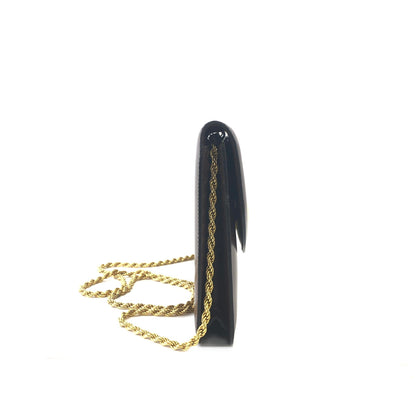 CELINE Emblem Blason Chain Pochette Mini Bag Shoulder Bag Brown OldCeline vintage pe48yt