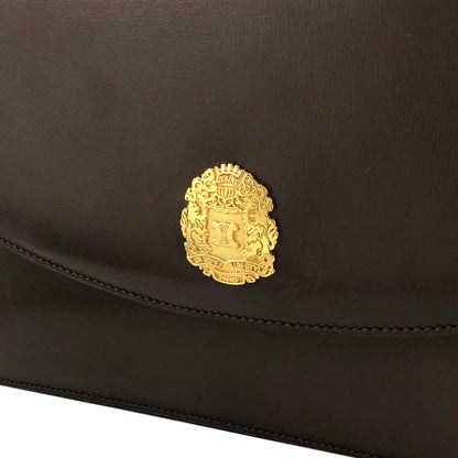 CELINE Emblem Blason Chain Pochette Mini Bag Shoulder Bag Brown OldCeline vintage pe48yt