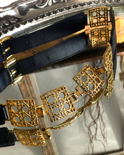 Christian Dior Cannage 皮帶 海軍藍 復古 老 vguitj