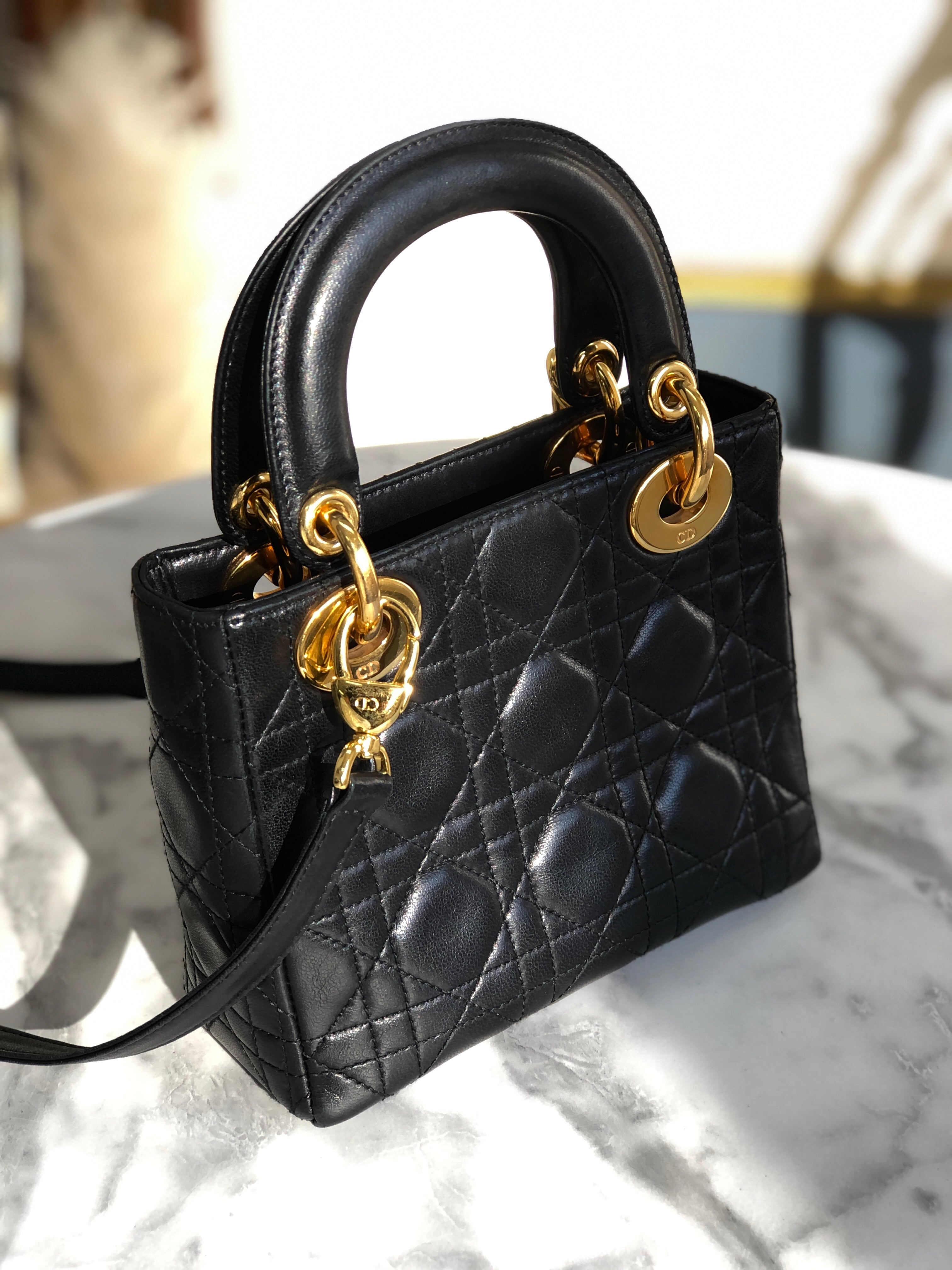 Lady dior hot sale small black