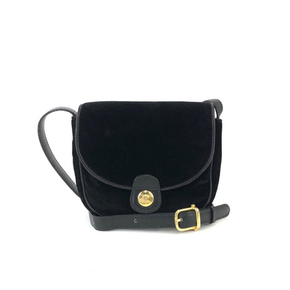 CELINE Blason Triomphe 圖案天鵝絨迷你肩背包黑色舊 Celine 復古 fa7psz