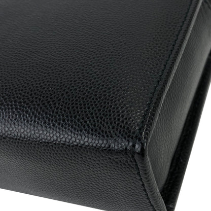 Christian Dior Logo Plate Embossed Leather Pouch Black Vintage Old mzwxxz