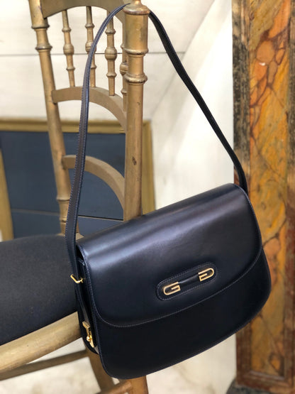 GUCCI G logo Shoulder bag Navy Vintage Old Gucci dmp4t2
