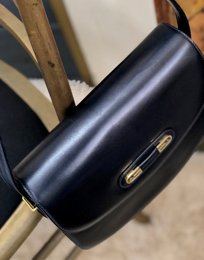 GUCCI G logo Shoulder bag Navy Vintage Old Gucci dmp4t2