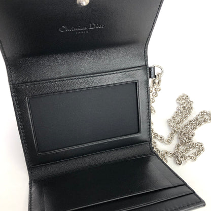 Christian Dior Logo Trotter Oblique Patent leather Chain bag Wallet Black Vintage Old 5ydufj