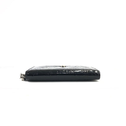 Christian Dior Logo Trotter Oblique Patent leather Chain bag Wallet Black Vintage Old 5ydufj