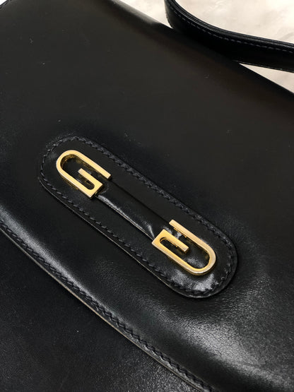 GUCCI G logo Shoulder bag Navy Vintage Old Gucci dmp4t2