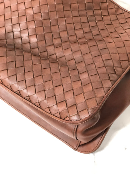 Bottega Veneta Intrecciato Leather Shoulder bag Handbag Brown Vintage Old 4fafga