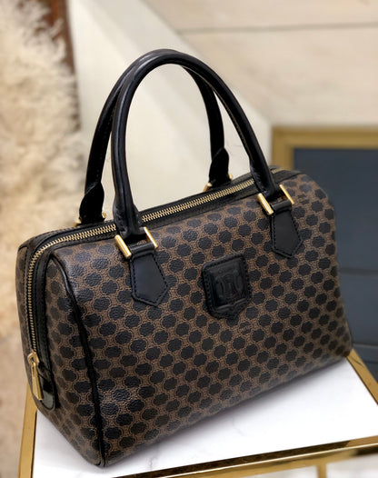 CELINE Macadam Blason 壓花波士頓包 手提包 2way 黑色 復古舊 CELINE pzauu6