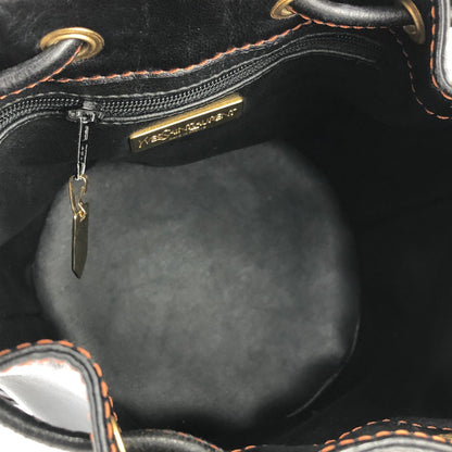 Yves Saint Laurent Logo Y Cut out Drawstring Shoulder bag Black YSL Vintage Old u5skir