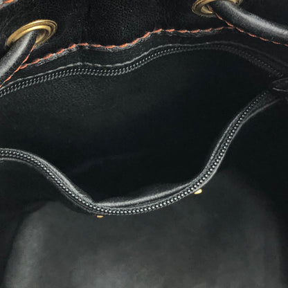 Yves Saint Laurent Logo Y Cut out Drawstring Shoulder bag Black YSL Vintage Old u5skir