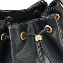 Load image into Gallery viewer, Yves Saint Laurent Logo Y Cut out Drawstring Shoulder bag Black YSL Vintage Old u5skir
