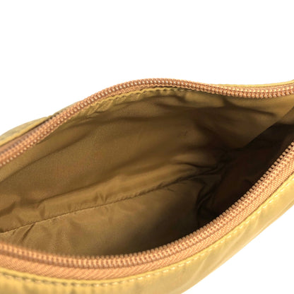 PRADA Triangle logo Nylon Shoulder bag Hobobag Beige Vintage 6xp4vw