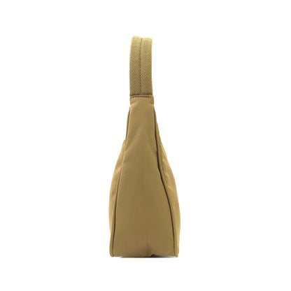 PRADA Triangle logo Nylon Shoulder bag Hobobag Beige Vintage 6xp4vw