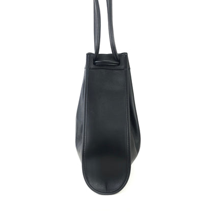 GUCCI Logo Leather Drawstring Shoulder bag Handbag Black Vintage Old Gucci pih6he