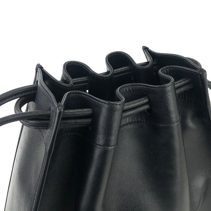 GUCCI Logo Leather Drawstring Shoulder bag Handbag Black Vintage Old Gucci pih6he