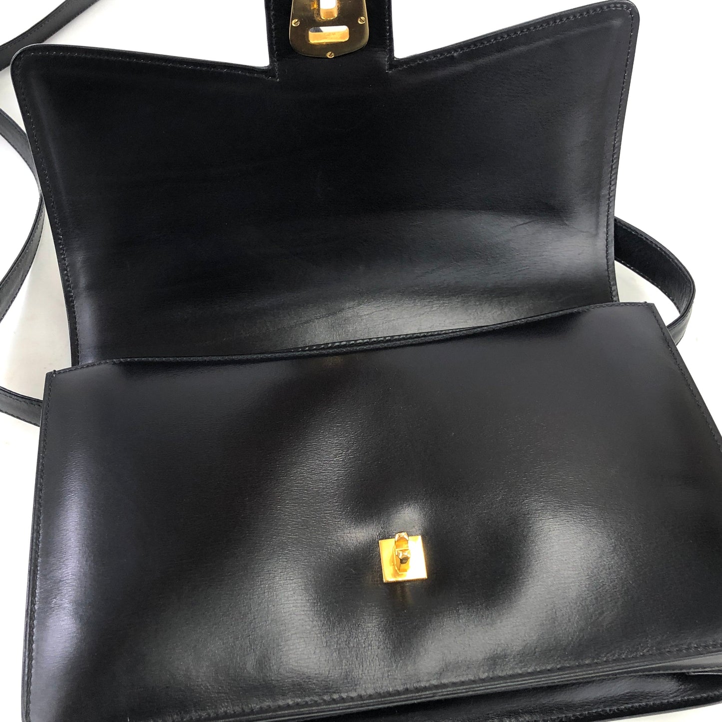 GUCCI Inter locking Crossbody Shoulder bag Black Old gucci Vintage 2vscbm