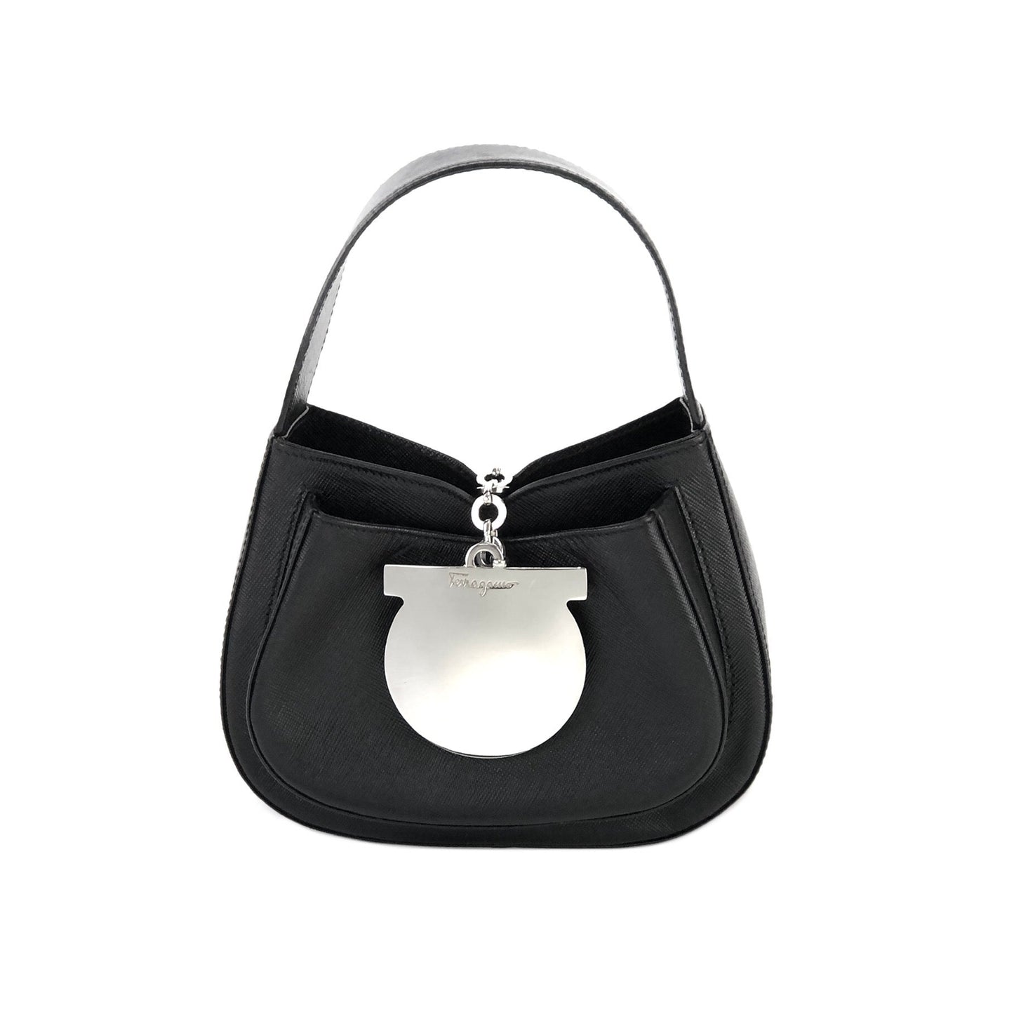 Salvatore Ferragamo Big gancini Mini Hobobag Handbag Black udsv8d