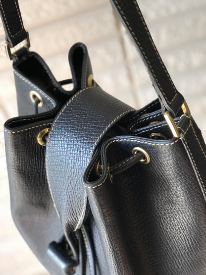 LOEWE Turn lock Drawstring Shoulder bag Black Vintage Old 5cnbja