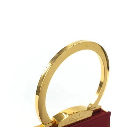 Salvatore Ferragamo Gancini metal handle silk mini bag handbag red gold vintage old nzb8i5
