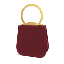 Load image into Gallery viewer, Salvatore Ferragamo Gancini metal handle silk mini bag handbag red gold vintage old nzb8i5
