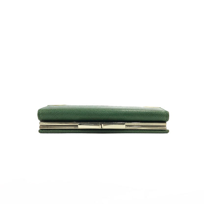 GIVENCHY 標誌壓花皮革緊湊型皮夾零皮夾綠色復古舊 w7aseh