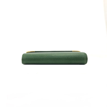GIVENCHY 標誌壓花皮革緊湊型皮夾零皮夾綠色復古舊 w7aseh