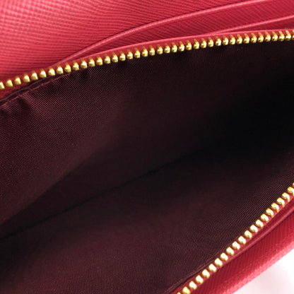 PRADA Logo Saffiano leather Chain Wallet Shoulderbag 1M1405 Pink Vintage Old jz8uth