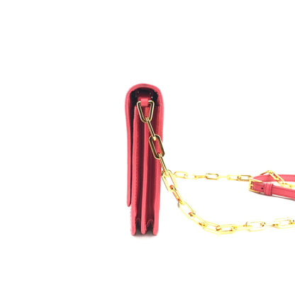 PRADA Logo Saffiano leather Chain Wallet Shoulderbag 1M1405 Pink Vintage Old jz8uth