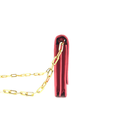 PRADA Logo Saffiano leather Chain Wallet Shoulderbag 1M1405 Pink Vintage Old jz8uth