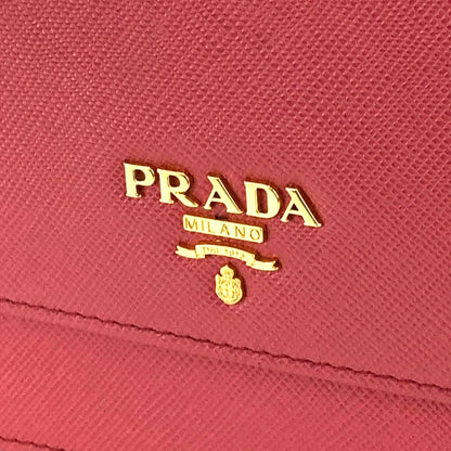 PRADA Logo Saffiano leather Chain Wallet Shoulderbag 1M1405 Pink Vintage Old jz8uth