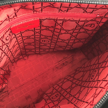 Christian Dior Cannage Lady dior Charm Nylon Shoulderbag Black 6bgtxu