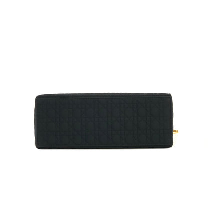 Christian Dior Cannage Lady dior Charm Nylon Shoulderbag Black 6bgtxu