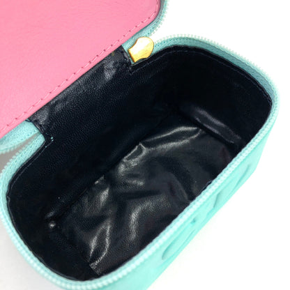 Christian Dior CD 標誌吊飾皮革微型迷你包化妝包款薄荷​​色復古舊款 bkc8sb