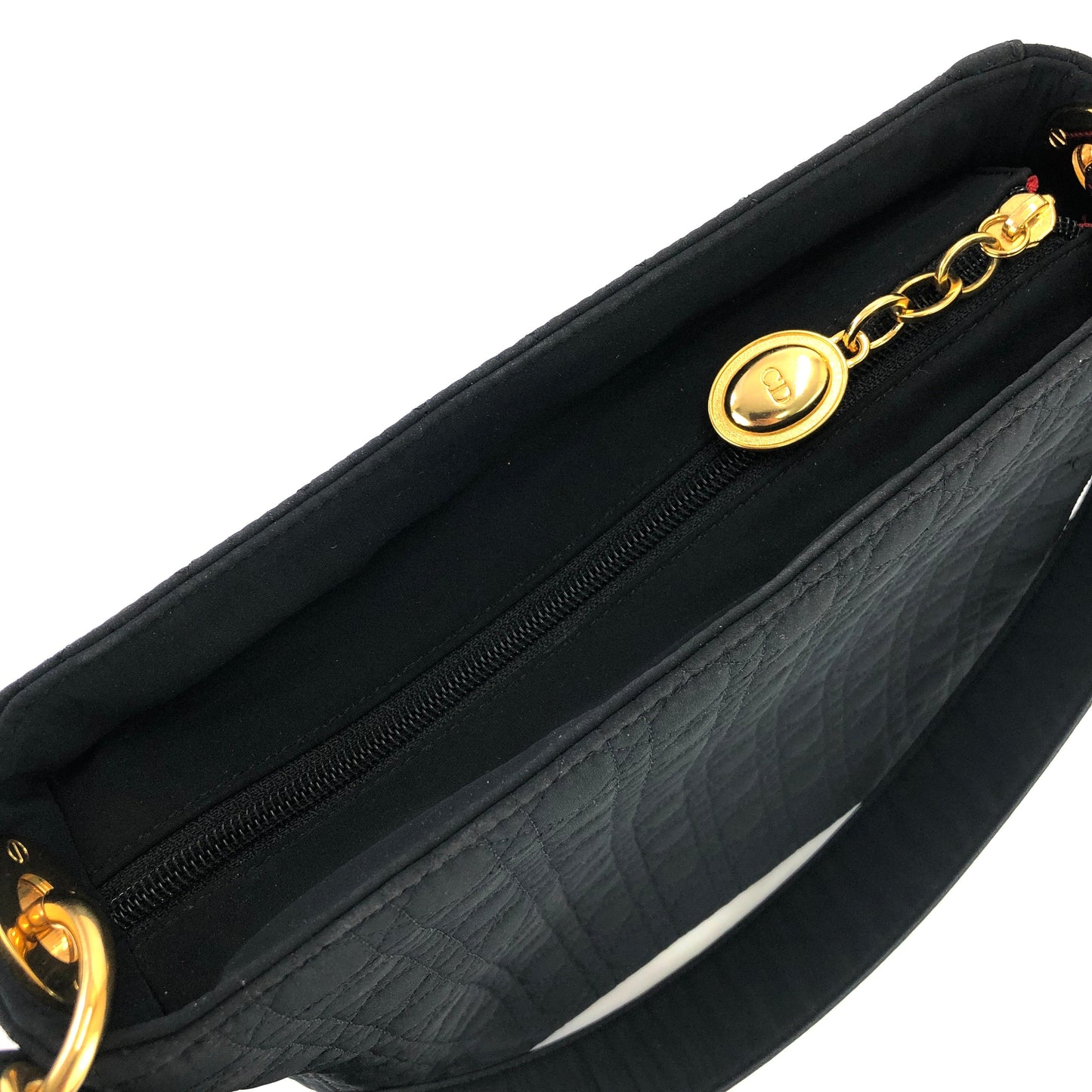 Christian Dior Cannage Lady dior Charm Nylon Shoulderbag Black 6bgtxu